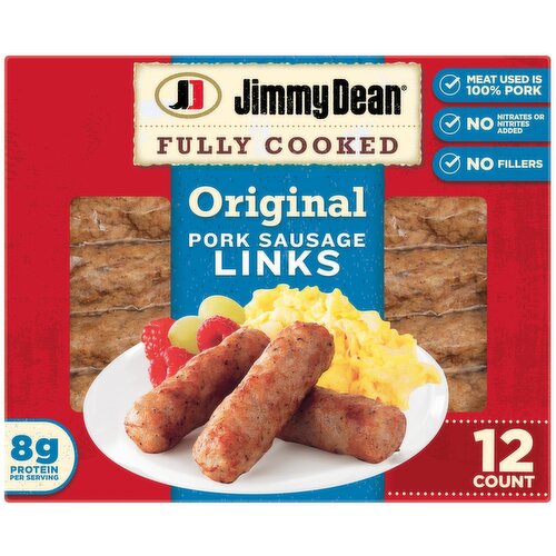 Jimmy Dean Fully Cooked Original Pork Breakfast Sausage Links, 12 count, 9.6 oz