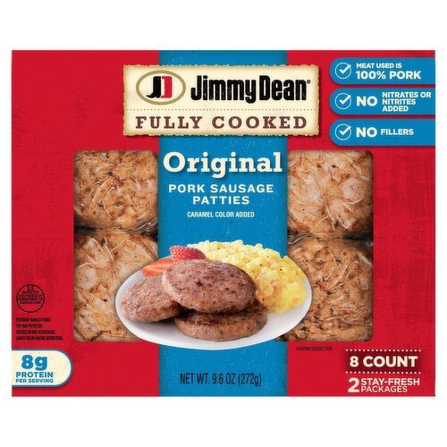 Jimmy Dean Original Pork Sausage Patties, 8 count, 9.6 oz