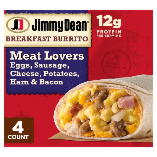 Jimmy Dean Meat Lovers Breakfast Burrito, 4 count, 17 oz