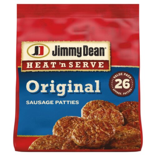 Jimmy Dean Heat N' Serve Original Sausage Patties Value Pack, 26 count, 23.9 oz