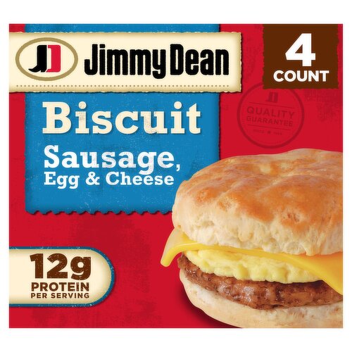 Jimmy Dean Sausage, Egg & Cheese Biscuit Sandwiches, 4 count, 18 oz
