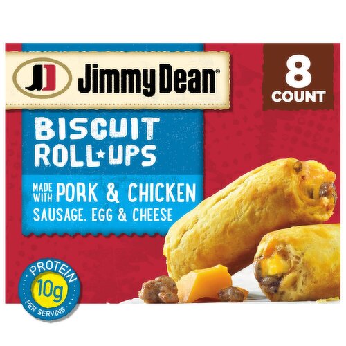Jimmy Dean Pork & Chicken Sausage, Egg & Cheese Biscuit Roll-Ups, 8 count, 12.8 oz