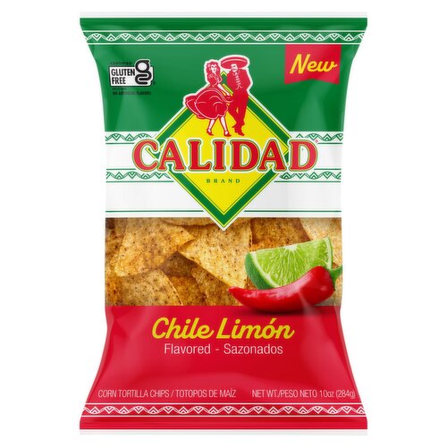 Calidad Chile Limón Flavored Corn Tortilla Chips, 10 oz