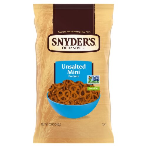 Snyder's of Hanover Unsalted Mini Pretzels, 12 oz