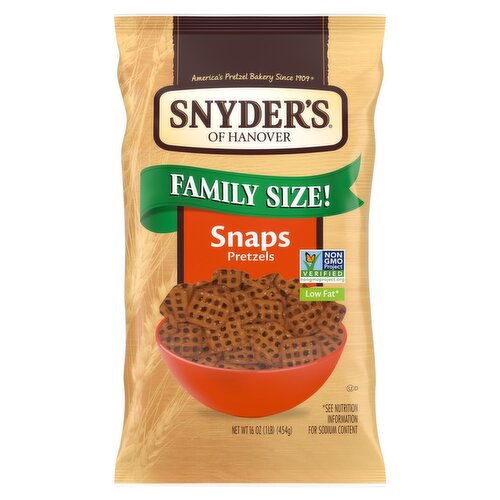 Snyder's of Hanover Low Fat Snaps Pretzels Family Size!, 16 oz