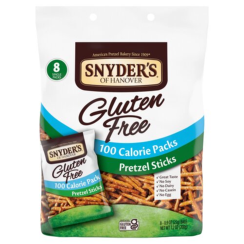 Snyder's of Hanover Gluten Free Pretzel Sticks, 0.9 oz, 8 count