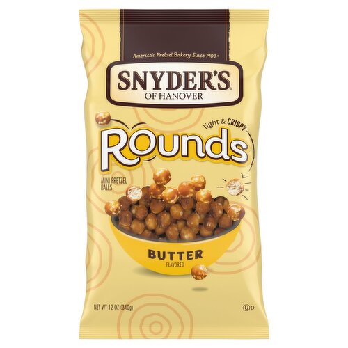 Snyder's of Hanover Rounds Butter Flavored Mini Pretzel Balls, 12 oz