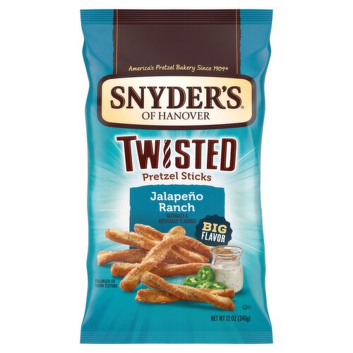 Snyder's of Hanover Twisted Jalapeño Ranch Pretzel Sticks, 12 oz