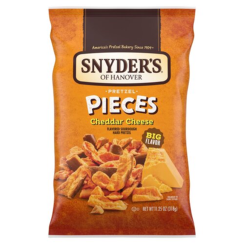 Snyder's of Hanover Cheddar Cheese Flavored Sourdough Hard Pretzel Pieces, 11.25 oz