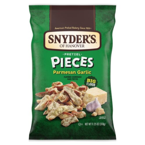 Snyder's of Hanover Parmesan Garlic Flavored Sourdough Hard Pretzel Pieces, 11.25 oz
