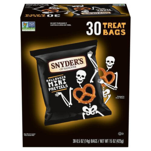 Snyder's of Hanover Halloween Mini Pretzels, 0.5 oz, 30 count