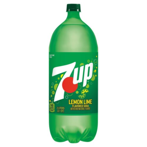 7UP Lime Lemon Flavored Soda, 2 liters