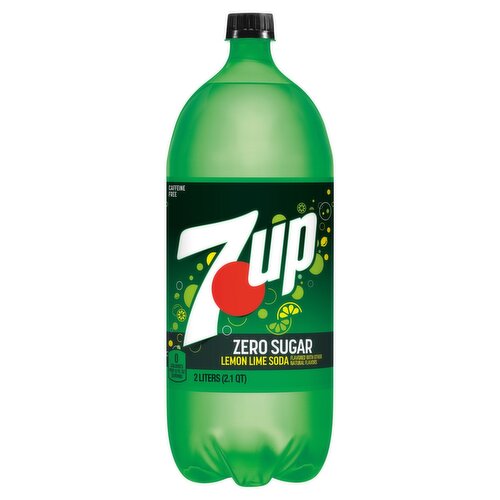 7UP Zero Sugar Lime Lemon Soda, 2 liters