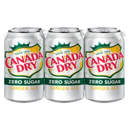 Canada Dry Zero Sugar Ginger Ale, 6 count