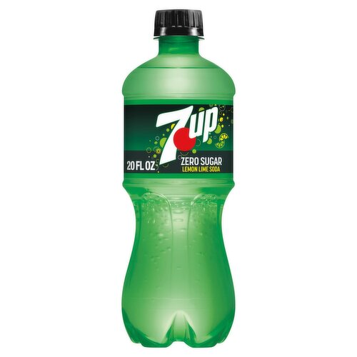 7UP Zero Sugar Lemon Lime Soda, 20 fl oz