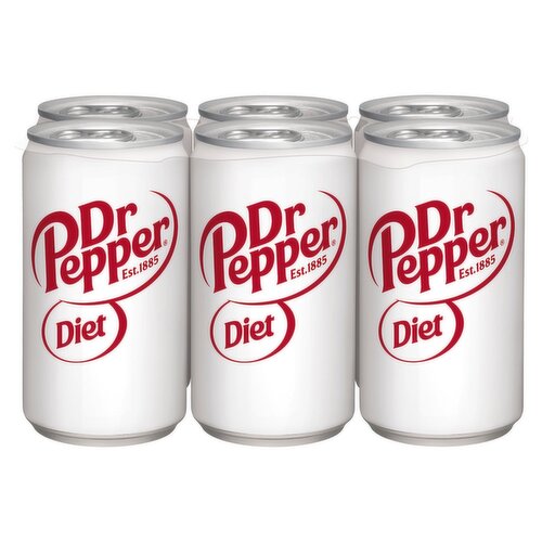 Dr Pepper Diet Mini Soda, 7.5 fl oz, 6 count