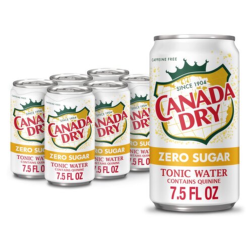 Canada Dry Zero Sugar Tonic Water, 6 count, 7.5 fl oz