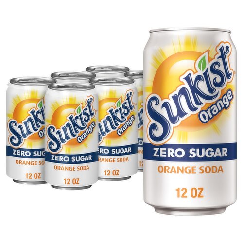 Sunkist Orange Zero Sugar Soda, 12 fl oz