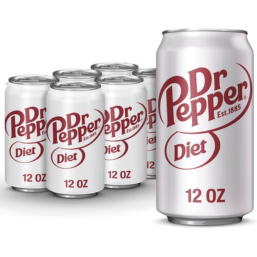 Dr Pepper Diet Soda, 6 count, 12 fl oz
