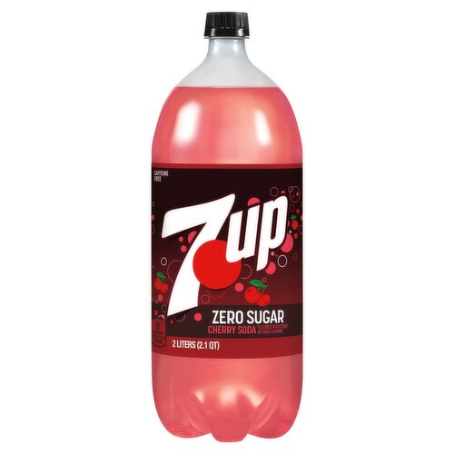 7UP Zero Sugar Cherry Flavored Soda, 2 liters