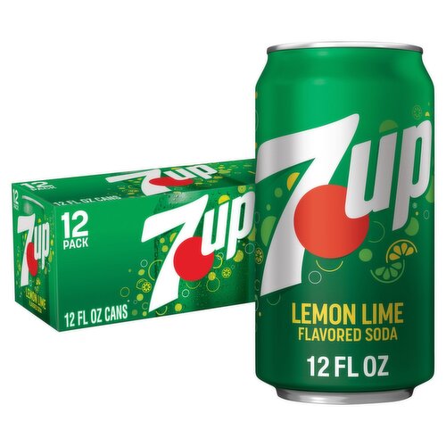 7UP Lemon Lime Flavored Soda, 12 fl oz, 12 count