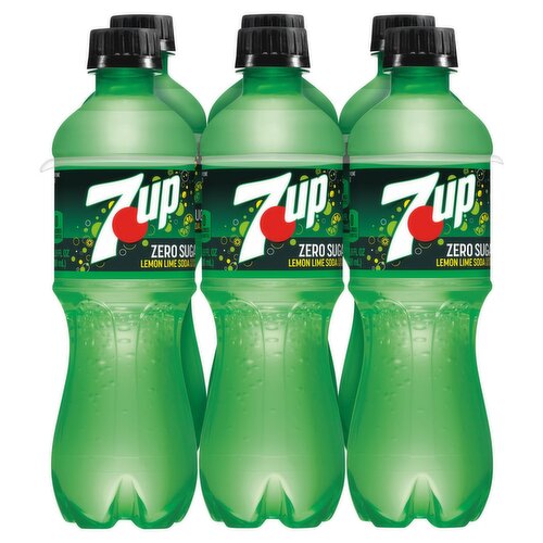 7UP Zero Sugar Lemon Lime Soda, 6 count, 16.9 fl oz