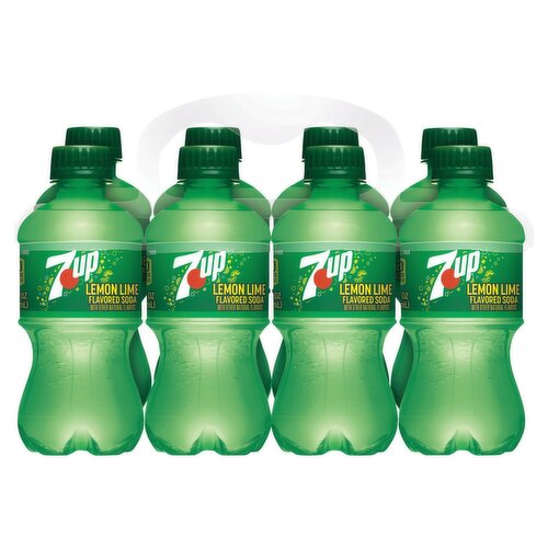 7UP Lime Lemon Flavored Soda, 12 fl oz, 8 count