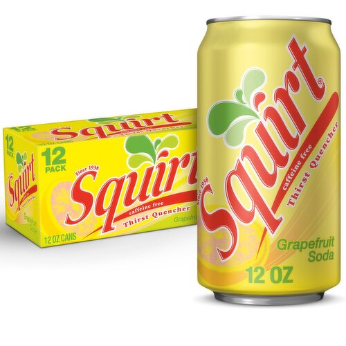 Squirt Citrus Soda Thirst Quencher, 12 fl oz, 12 count