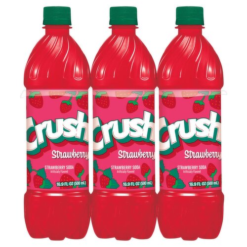 Crush Strawberry Soda, 500 ml, 6 count