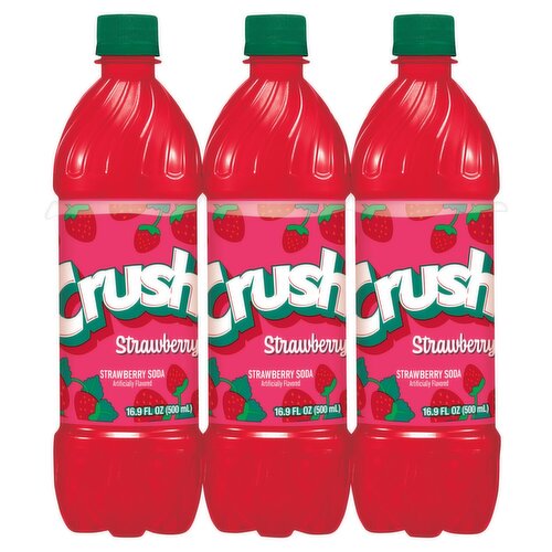 Crush Strawberry Soda, 500 ml, 6 count