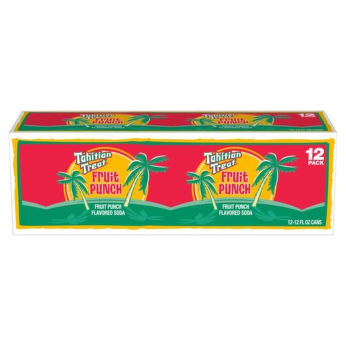 Tahitian Treat Naturally and Artificially Fruit Punch Flavored Soda, 12 fl oz, 12 count