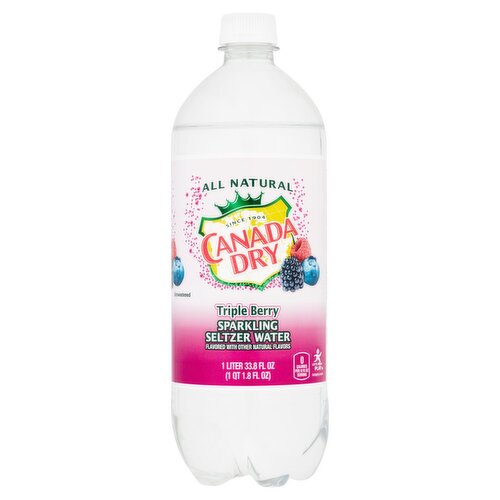 Canada Dry Triple Berry Sparkling Seltzer Water, 33.8 fl oz