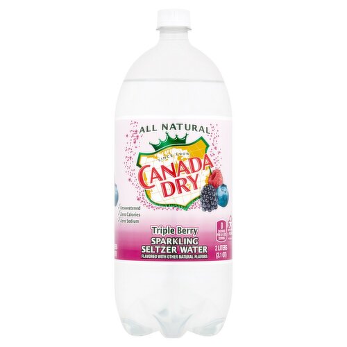 Canada Dry Triple Berry Sparkling Seltzer Water, 2.1 qt