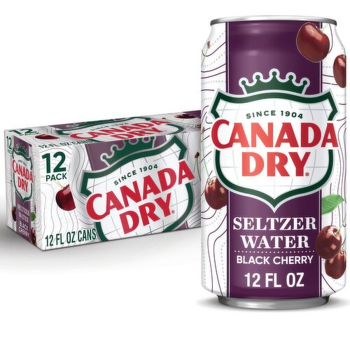 Canada Dry Black Cherry Seltzer Water, 12 fl oz, 12 count