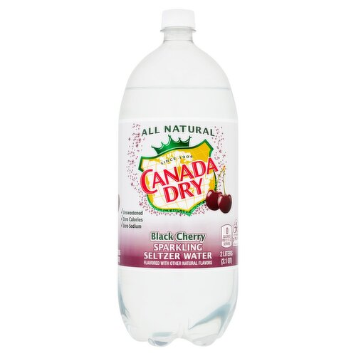 Canada Dry Black Cherry Sparkling Seltzer Water, 2 liters