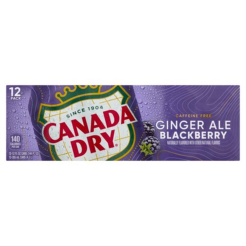 Canada Dry Blackberry Ginger Ale, 12 fl oz, 12 count
