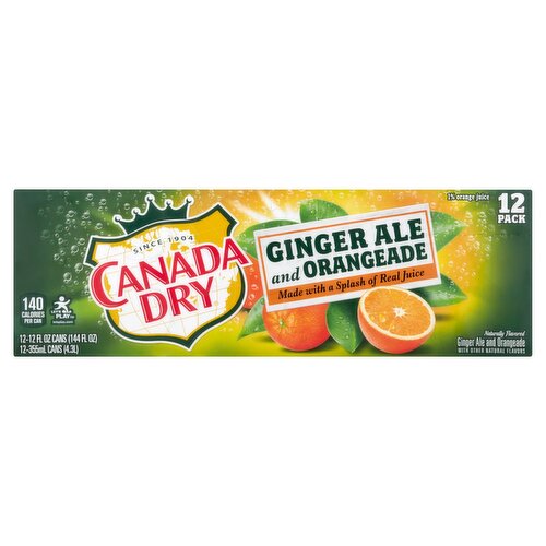 Canada Dry Ginger Ale and Orangeade, 12 fl oz, 12 count