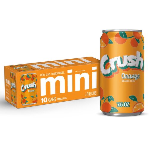 Crush Mini Orange Soda, 7.5 fl oz, 10 count