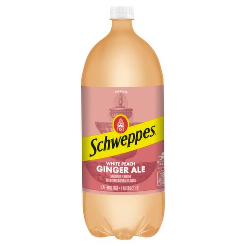 Schweppes Premium White Peach Ginger Ale, 2.1 qt