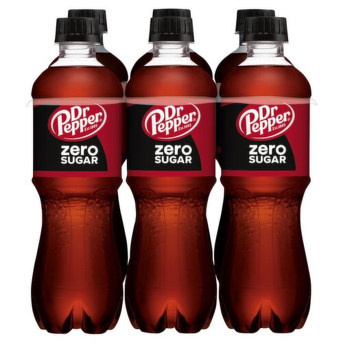 Dr Pepper Zero Sugar Soda, 6 count