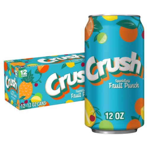 Crush Sparkling Fruit Punch Soda, 12 fl oz, 12 count