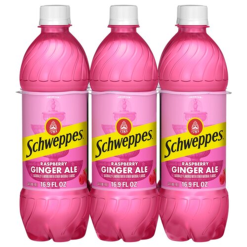 Schweppes Raspberry Ginger Ale, 6 count, 16.9 fl oz