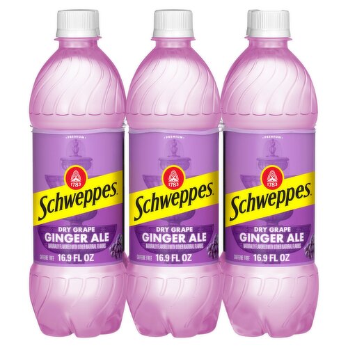 Schweppes Dry Grape Ginger Ale, 6 count, 16.9 fl oz