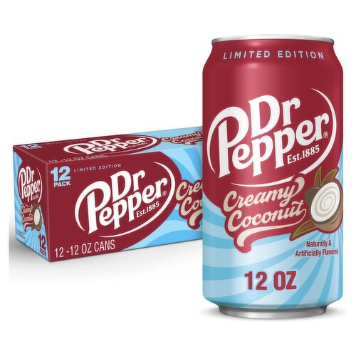 Dr Pepper Creamy Coconut Soda Limited Edition, 12 fl oz, 12 count