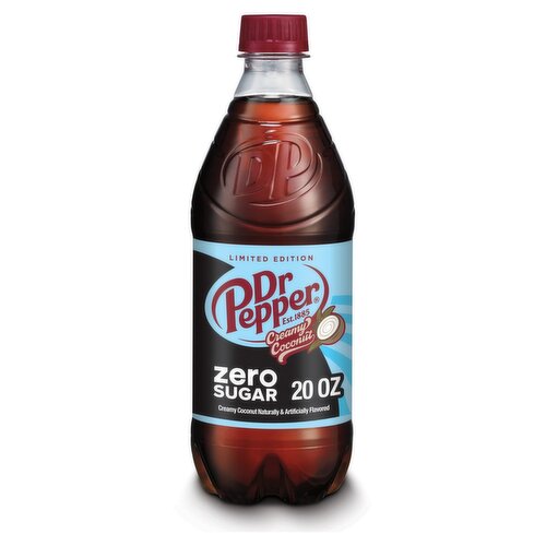 Dr Pepper Zero Sugar Creamy Coconut Soda Limited Edition, 20 fl oz