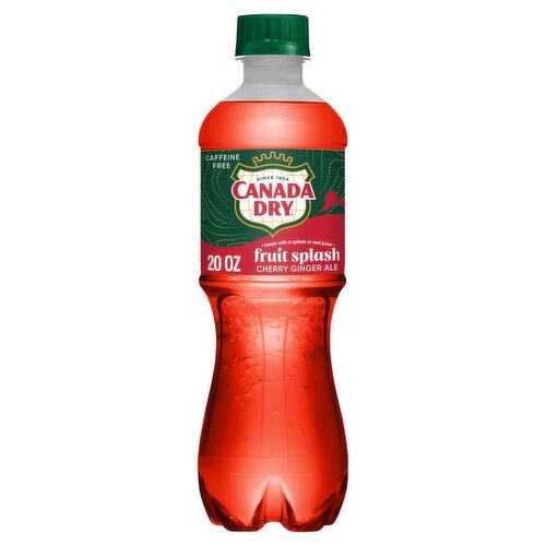 Canada Dry Fruit Splash Cherry Ginger Ale Soda, 20 fl oz