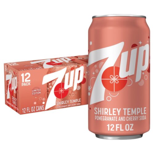 7UP Shirley Temple Pomegranate and Cherry Soda Limited Edition, 12 fl oz, 12 count