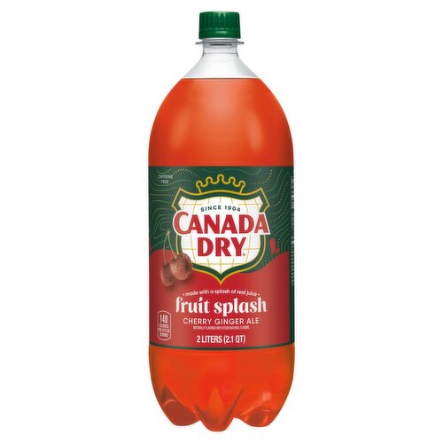 Canada Dry Fruit Splash Cherry Ginger Ale, 2.1 qt