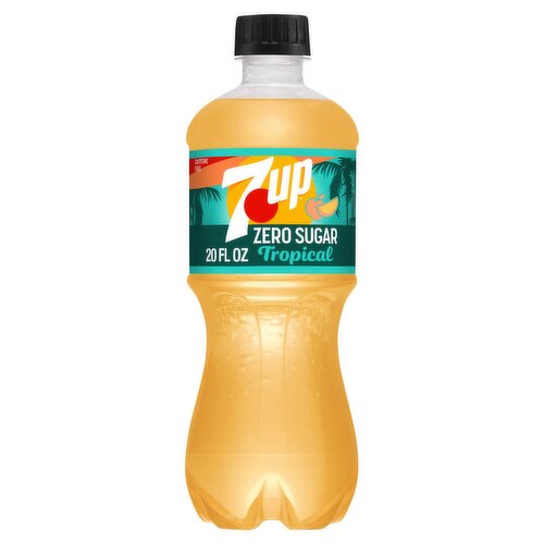 7UP Zero Sugar Tropical Soda, 20 fl oz