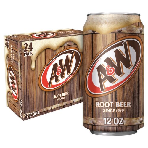 A&W Root Beer, 12 fl oz, 24 count